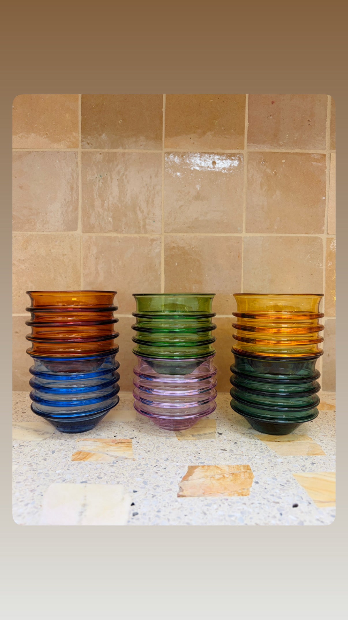 Primitive Glass Stackable Cups