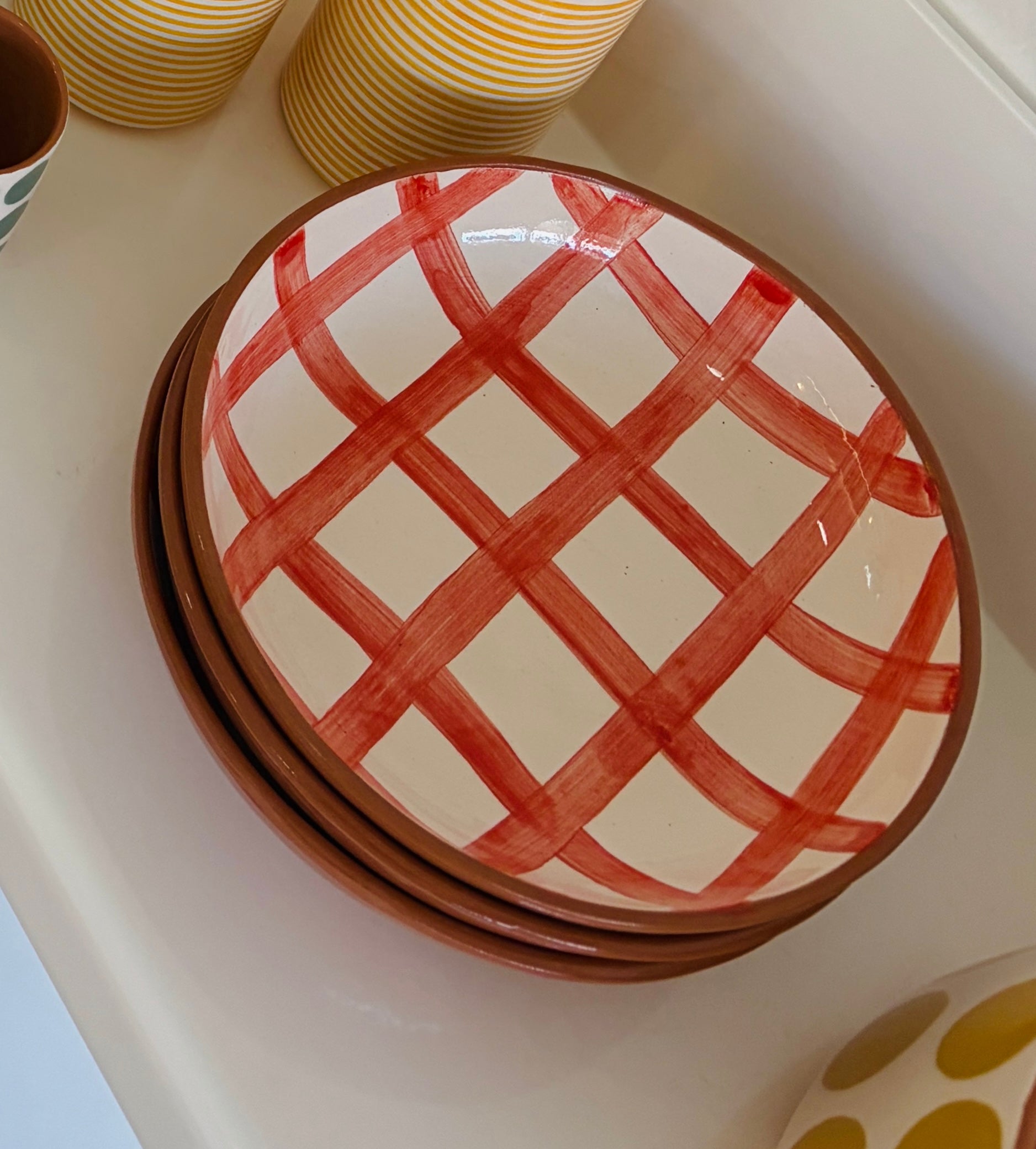 Casa Cubista Grid Bowl Red