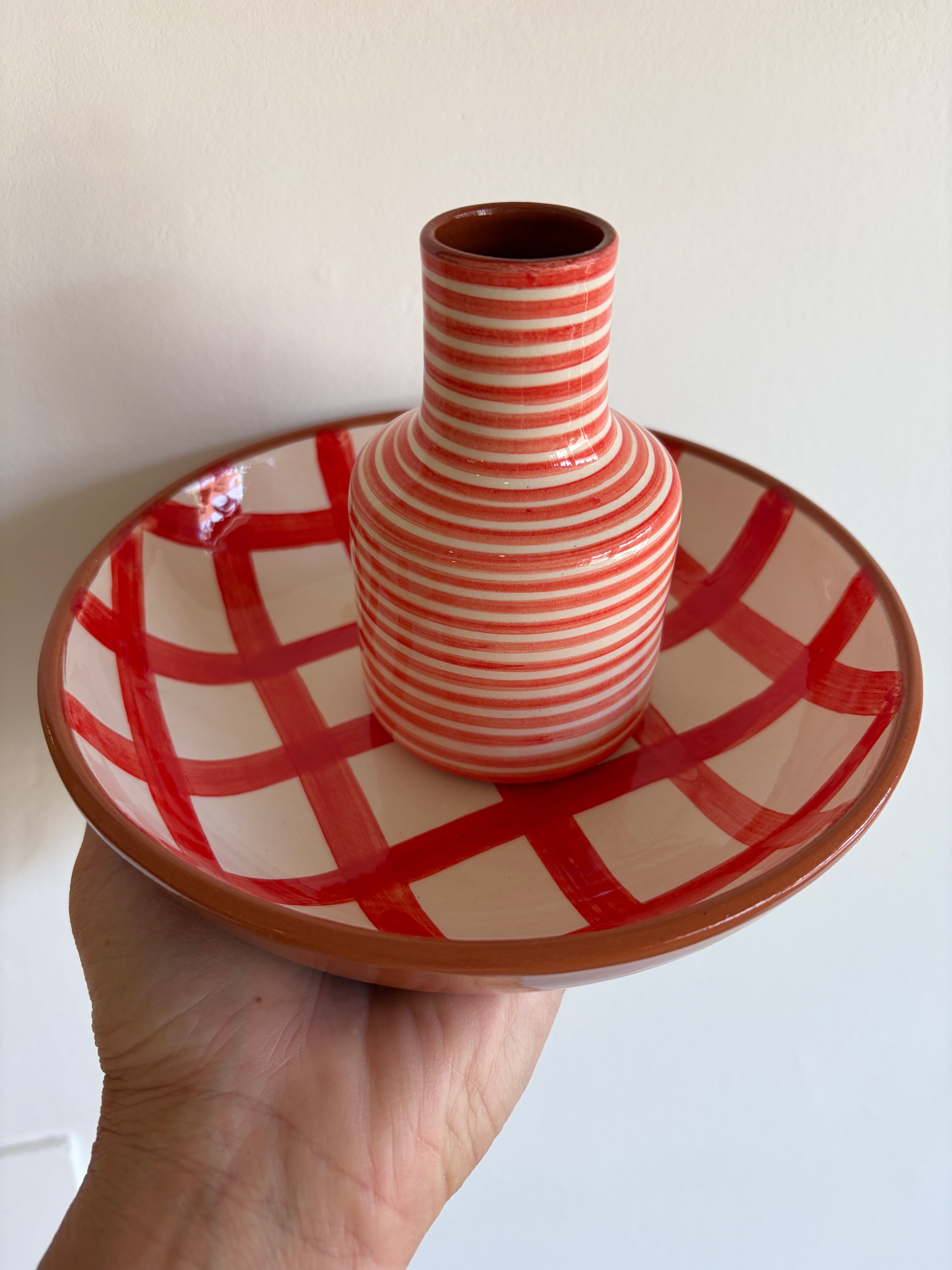Casa Cubista Grid Bowl Red
