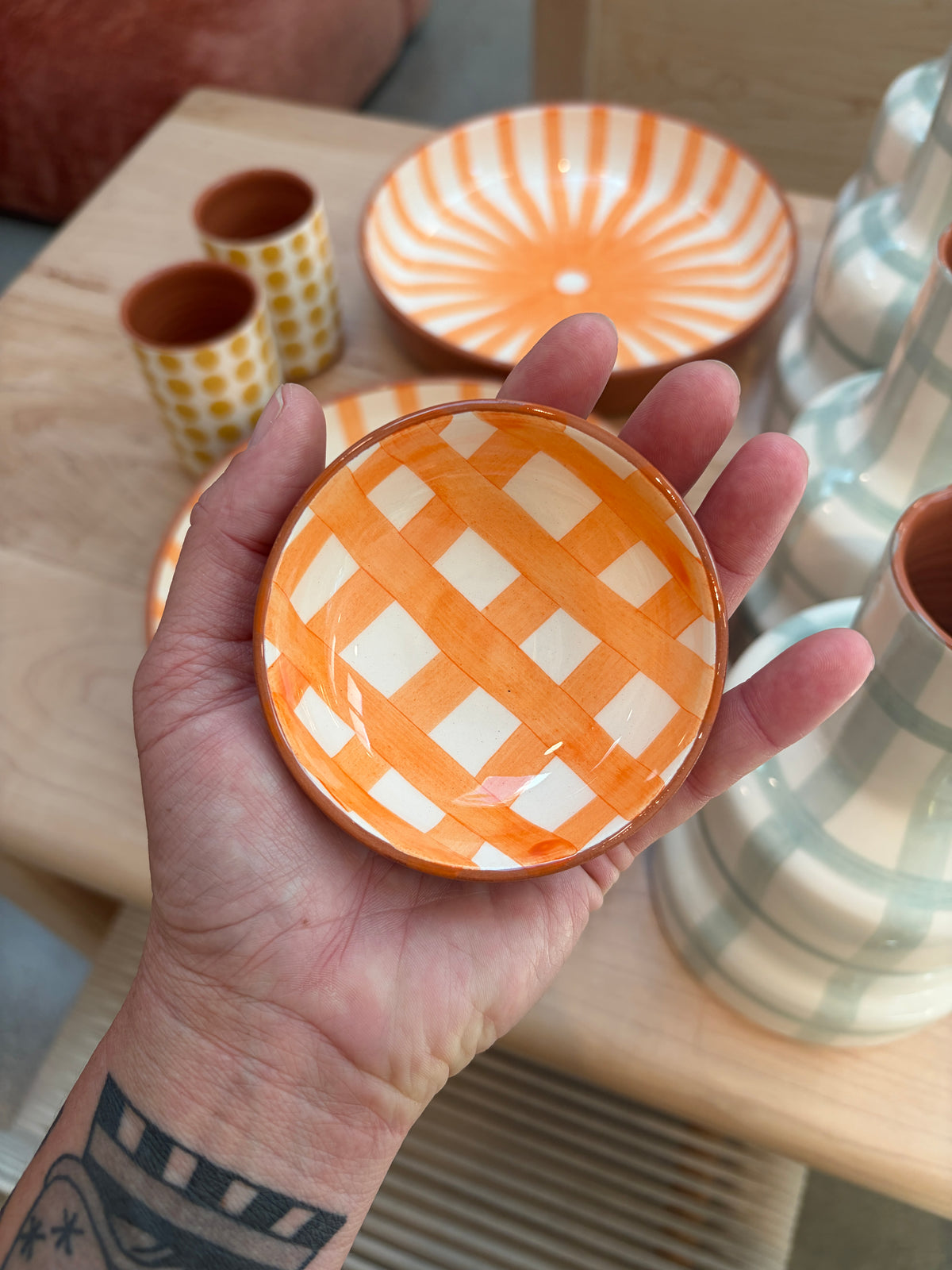 Casa Cubista Bowls Mini Orange Grid
