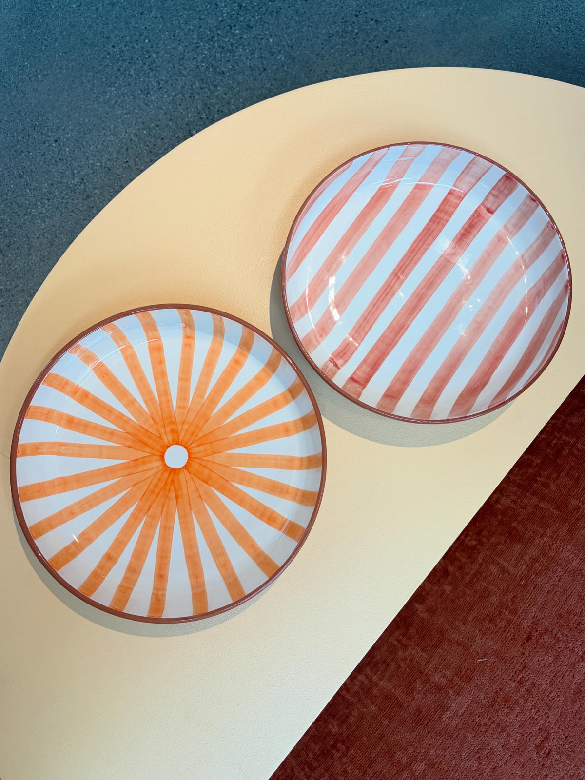 Casa Cubista Bold Stripe Bowls Large Terracotta