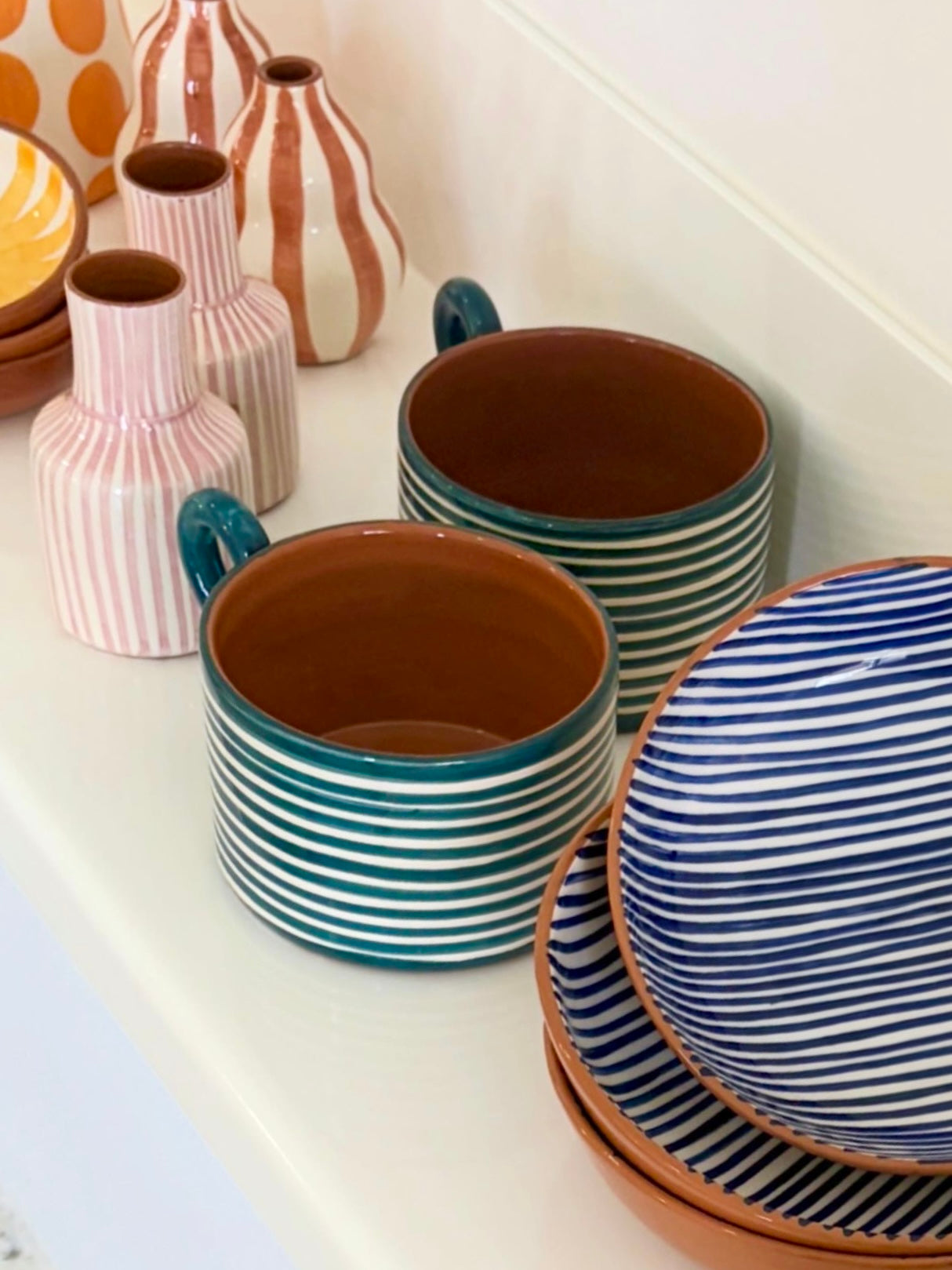 Casa Cubista Teal Flat Mug