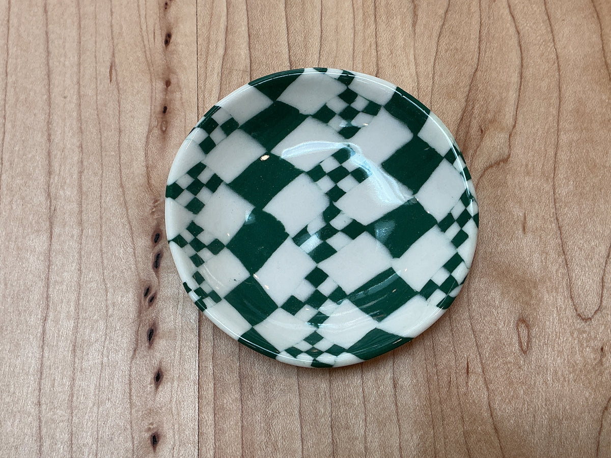 Victoria Rickson Mini Bowl Green Checkers