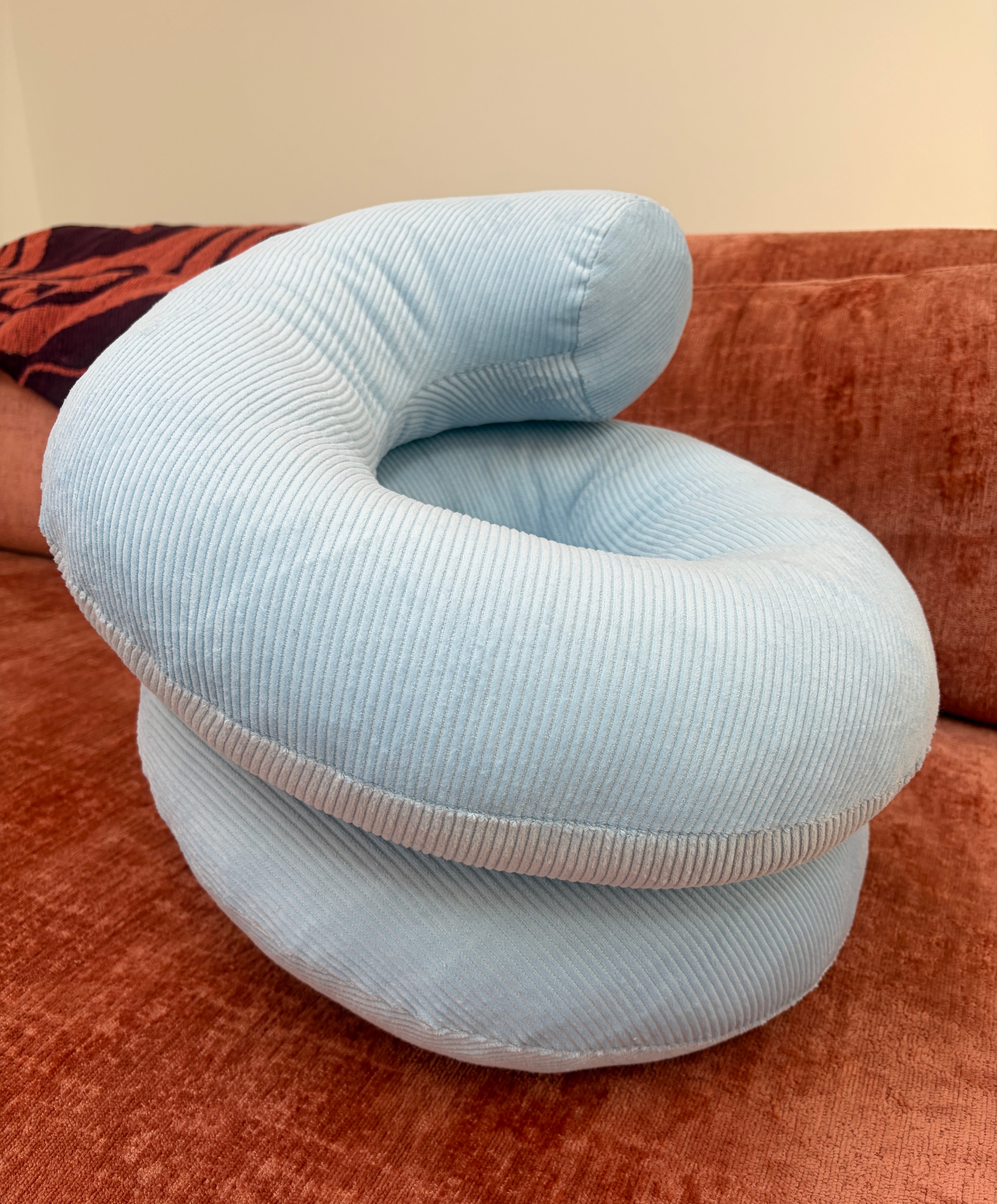Annie Axtell Blue Cord Slink Pillow