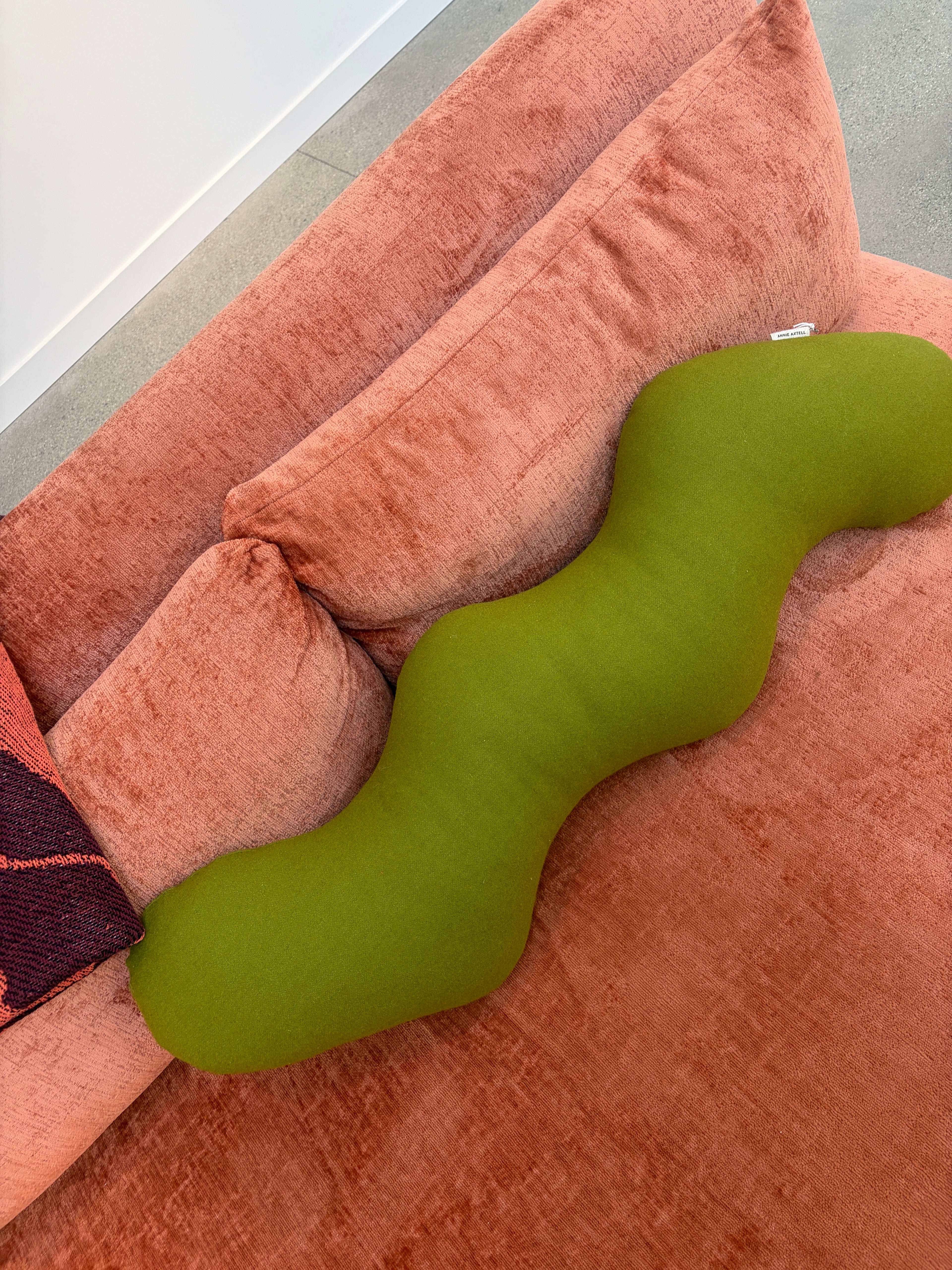 Annie Axtell Green Wiggle Pillow