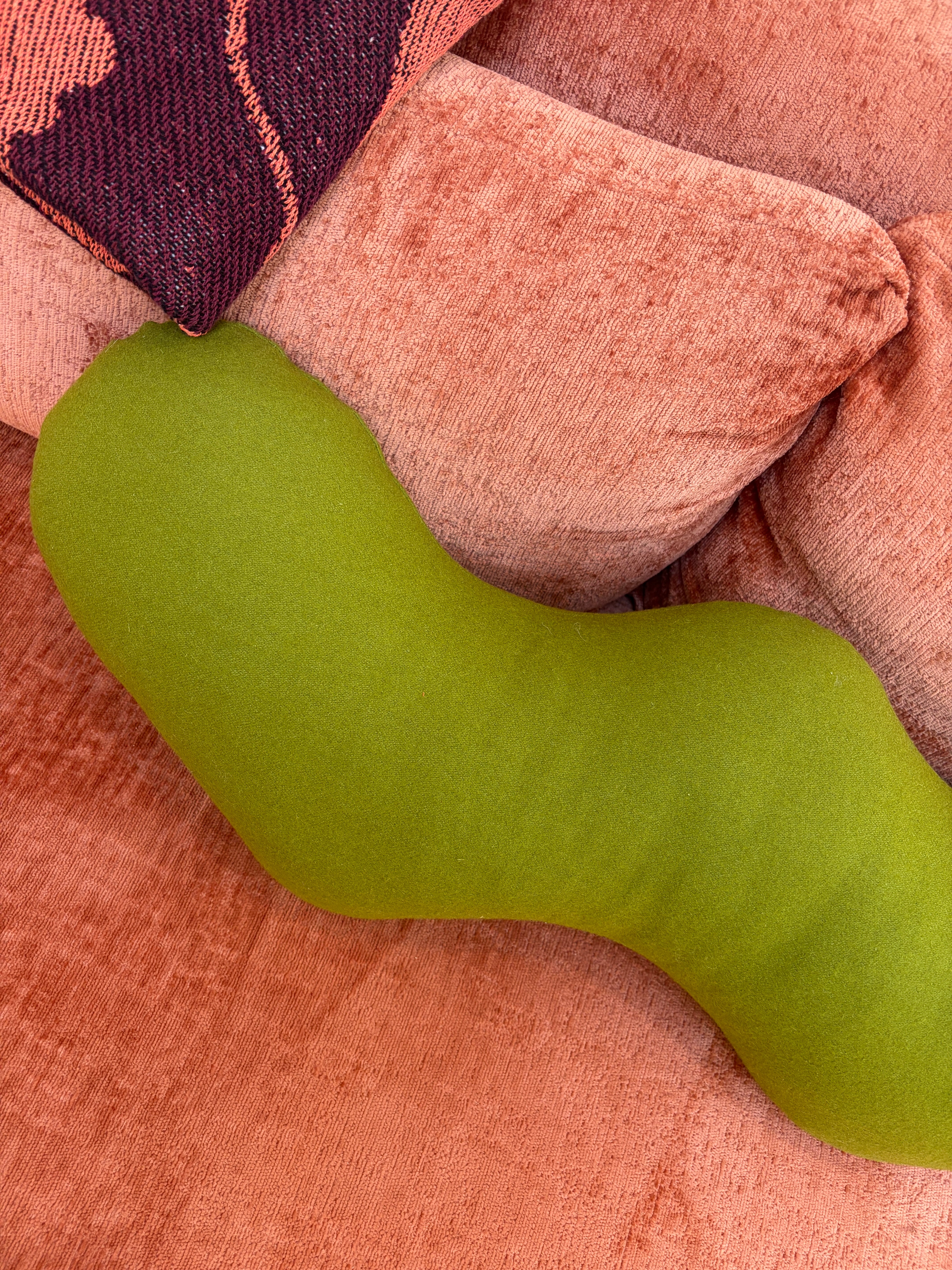 Annie Axtell Green Wiggle Pillow