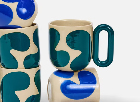Base Ceramics Mug Blobs Teal