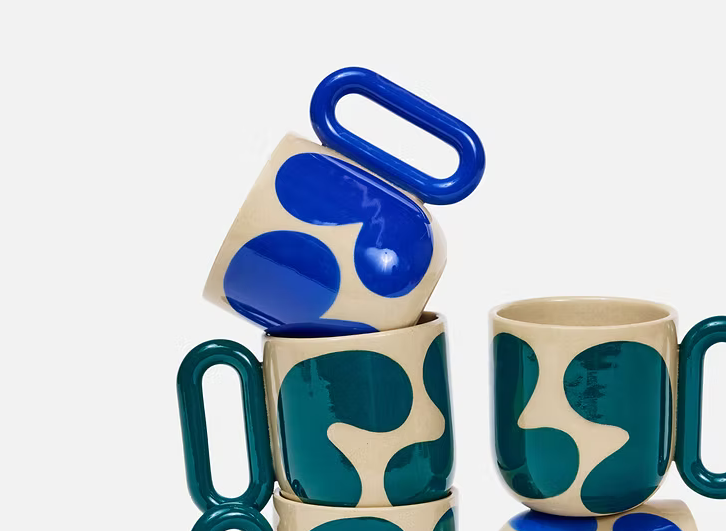 Base Ceramics Mug Blobs Blue