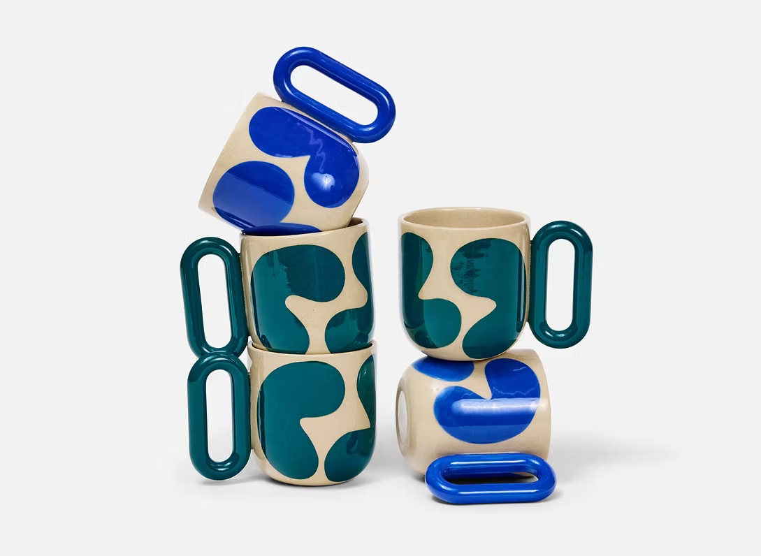 Base Ceramics Mug Blobs Blue