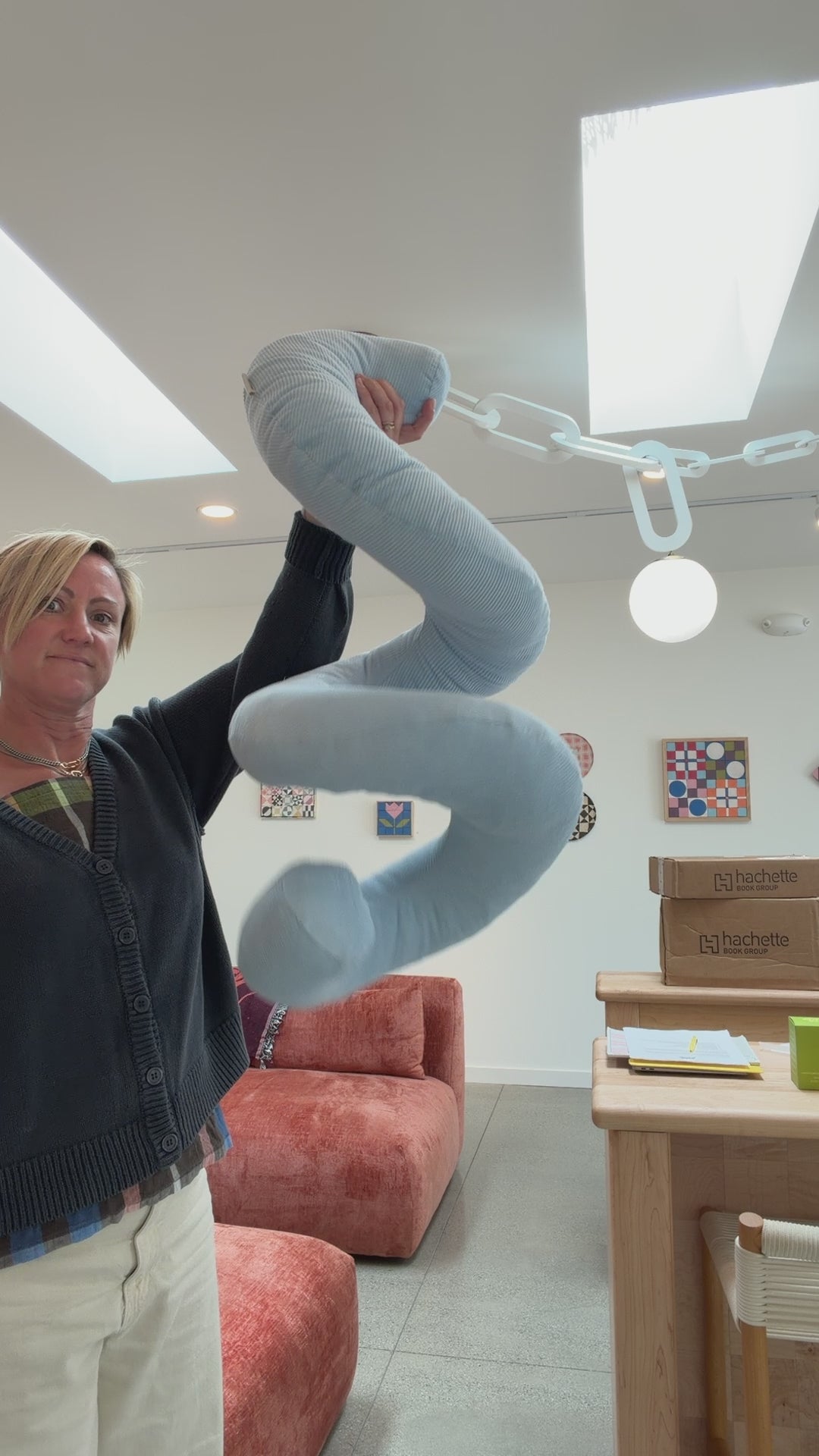 Annie Axtell Blue Cord Slink Pillow